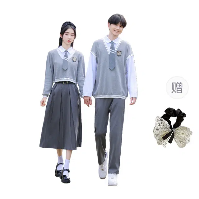 涂诗菲 学院风通勤遮肉气质针织衫学生班服表演运动会情侣套装