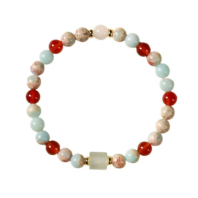 子婳 红玛瑙小众精致高级感复古国风新中式吉祥如意#好运 寿山石 手串 女款