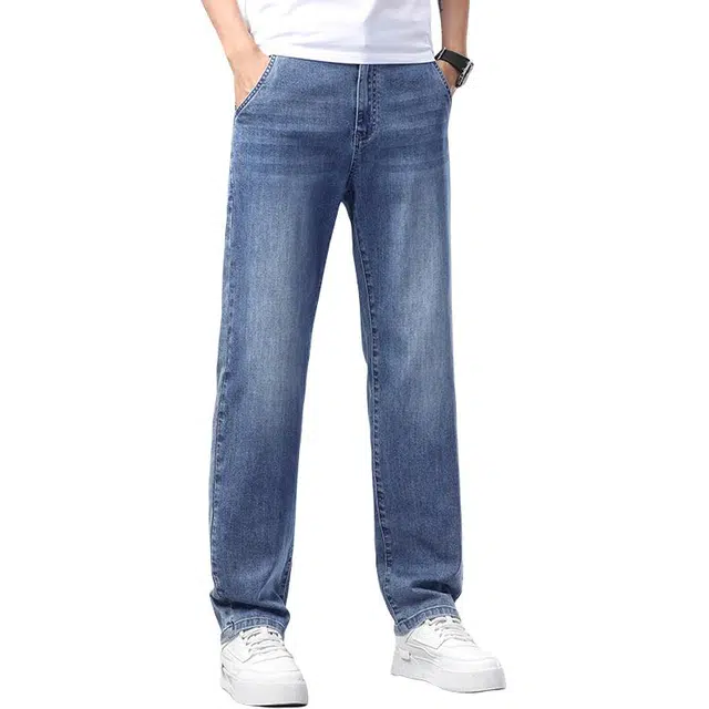 金盾 长裤休闲百搭商务弹力直筒宽松牛仔裤 男款