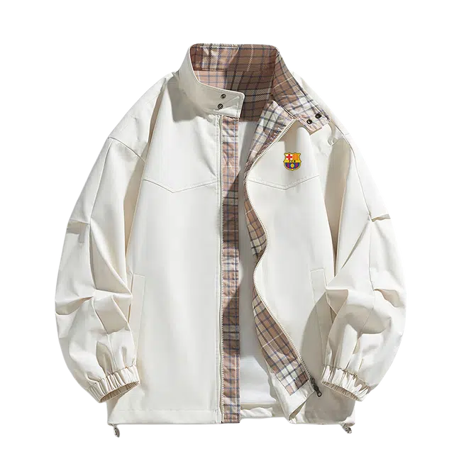巴塞罗那足球俱乐部 尚潮流宽松上衣舒适百搭休闲美式高街男士外套夹克 男女同款