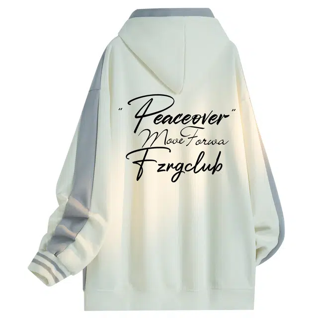 梓润格 美式宽松复古休闲品牌字母手绘签名印花日常户外通勤百搭长袖连帽卫衣 男女同款