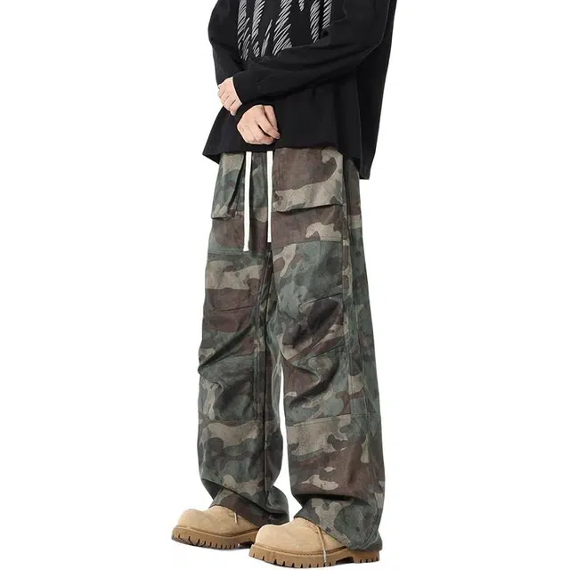 金盾 迷彩运动舒适宽松直筒休闲裤 男款