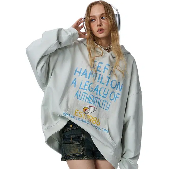 丝絮丝绸 美式慵懒风潮流时尚宽松舒适上衣卫衣 女款