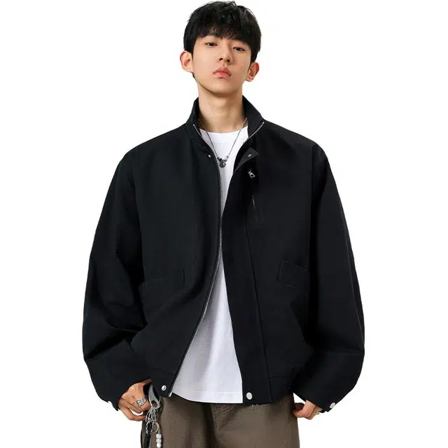 佐菲利 美式复古立领飞行工装设计感小众宽松百搭外套上衣夹克 男女同款