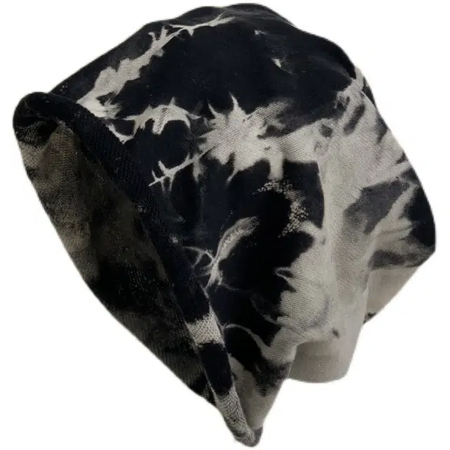 祎步康 日系薄款暗黑扎染包头帽 涤棉 冷淡风百搭时髦堆堆帽 女款