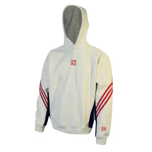 煦加 美式高街风多结构条纹三条杠连帽撞色外套小众文艺设计“行则将至”篆字体创意刺绣宽松重磅百搭休闲卫衣 男女同款