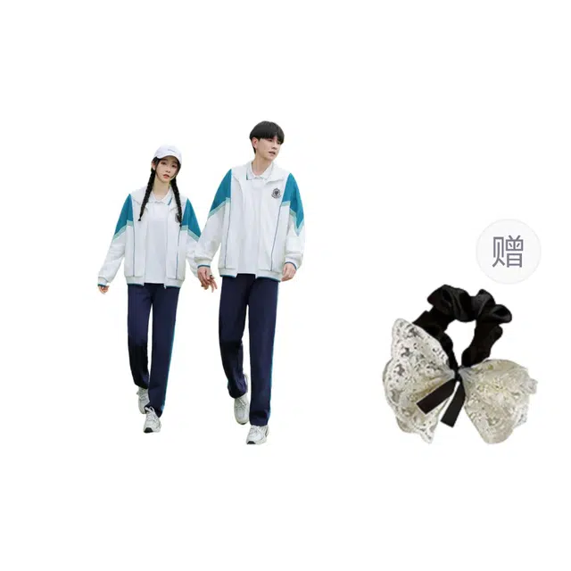 涂诗菲 学院风拼色活力青春气质休闲显瘦外套学生班服运动会男女同款情侣套装