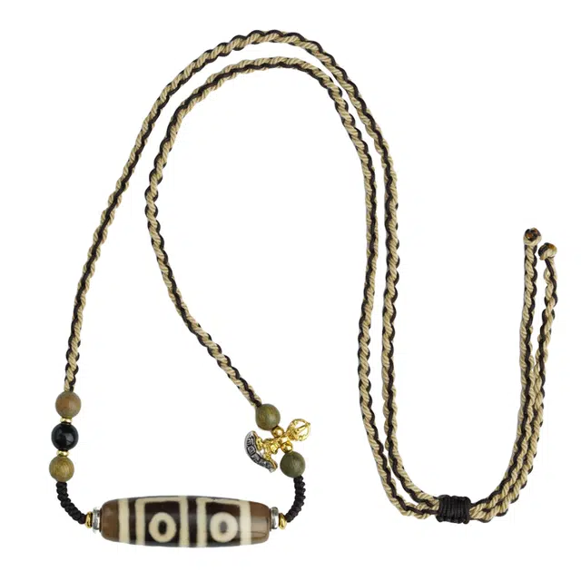 【布达拉宫文创】 布达拉宫 【平安之珠】四通八达出入四眼天珠藏式西藏民族风项链小众设计#好运 玛瑙 吊坠 男女同款情侣款