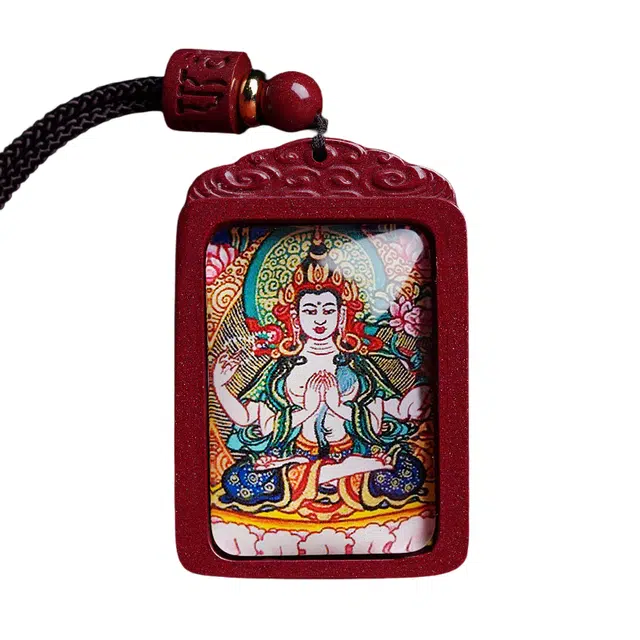 茂琼 简约 时尚 本命佛吊坠紫金砂唐卡生肖守护神小众百搭高级感#好运 朱砂 项链 男女同款情侣款