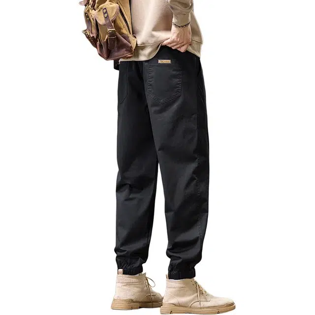 协协乐 美式复古工装男士春秋季潮牌宽松百搭哈伦束脚九分裤抽绳痞帅运动长裤休闲裤 男款