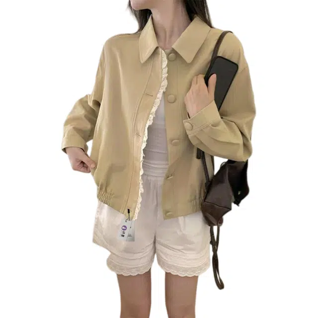 识恩 独特漂亮超好看外套百搭小众设计感绝美棒球服上衣女夹克 女款