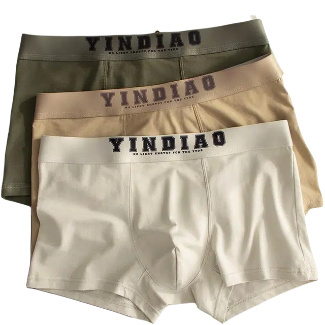 潞优野 高级感纯棉纯色简约抗菌透气舒适宽松四角短裤头运动无痕亲肤 平角内裤 男款