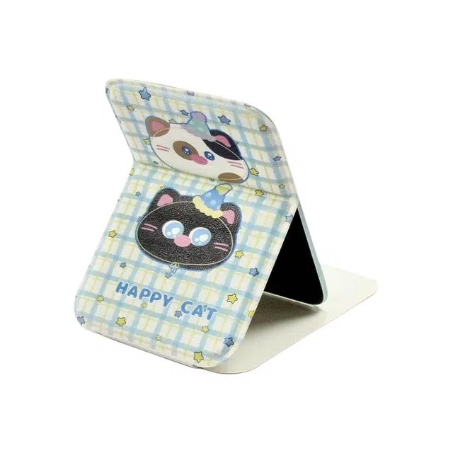 格安诺镜子学生宿舍可爱桌面台式可立办公室小便携家用女折叠化妆镜高清镜面 折叠镜立式镜