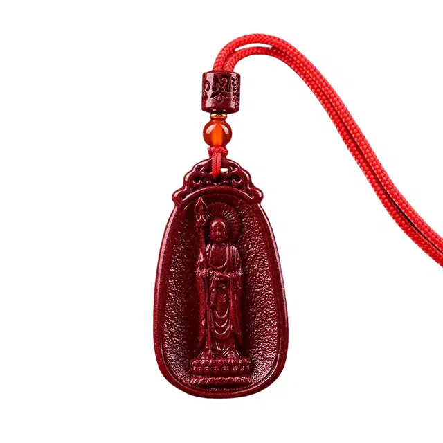 茂琼 时尚 简约 高含量地藏王菩萨像本命年小众百搭高级感饰品#好运 朱砂 项链 男女同款情侣款