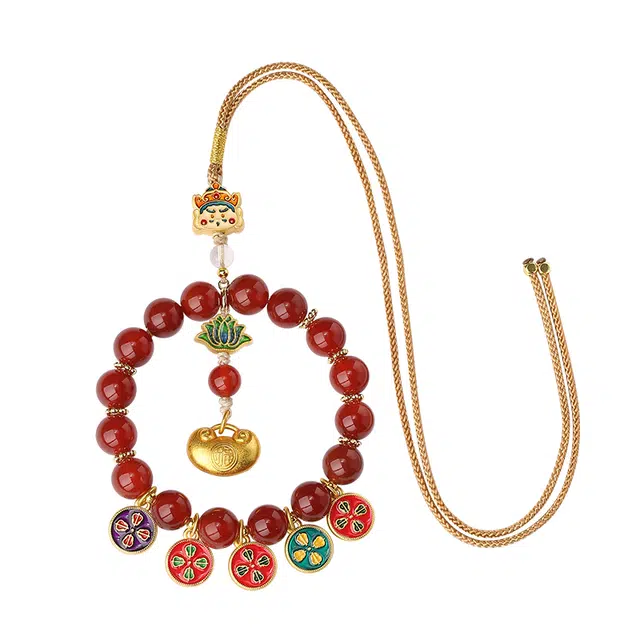 【布达拉宫文创】 布达拉宫 【聚八方财气】聚天下福源五路财车挂包挂高级感红#好运 玛瑙 挂饰 男女同款情侣款