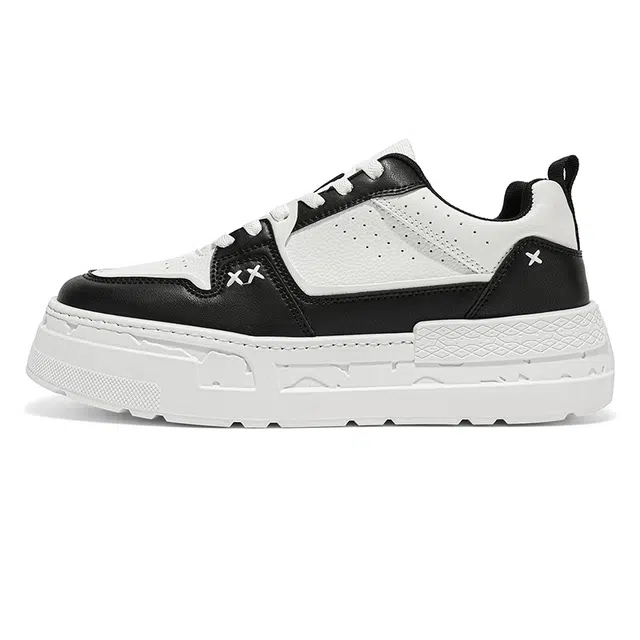 超纤皮 潮流时尚百搭简约厚底显高学院风皮面休闲 低帮 经典板鞋 男款