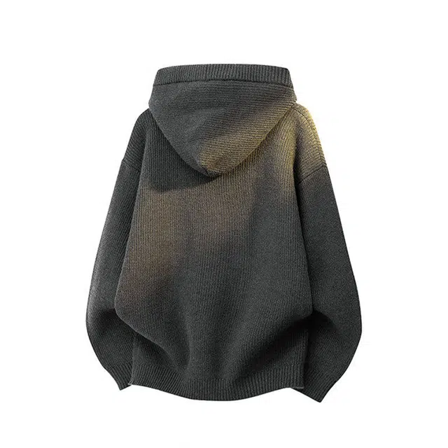 艾梵斯贝 美式复古潮流老钱风简约设计款针织衫日常通勤百搭高级感宽松休闲时尚无性别气质连帽卫衣 男女同款