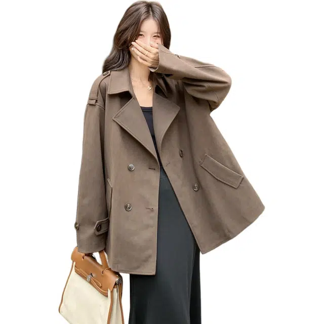 稻草人 复古时尚休闲高级感风衣外套 女款