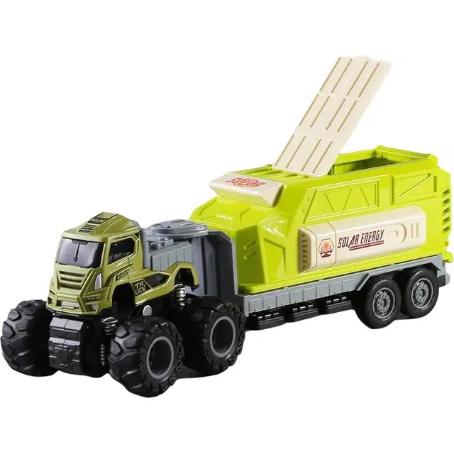 喜顽童 合金四驱惯性运输车开盖模型运输儿童工程车 收藏车模