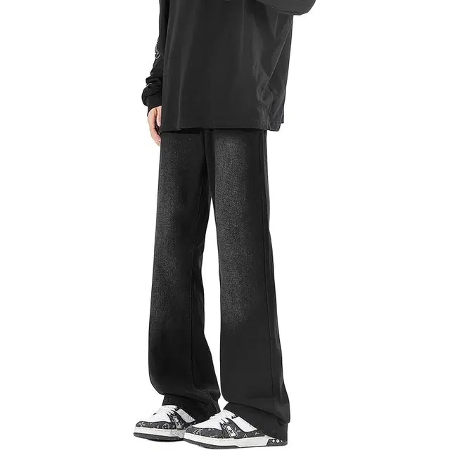 金盾 高街直筒裤美式微喇叭牛仔裤 男款