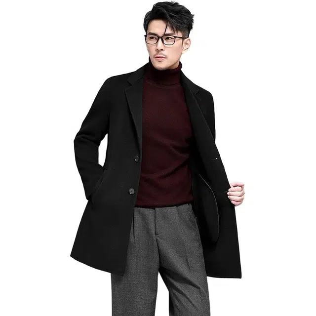 比利斯山羊 简约百搭西装领休闲长袖大衣 男女同款