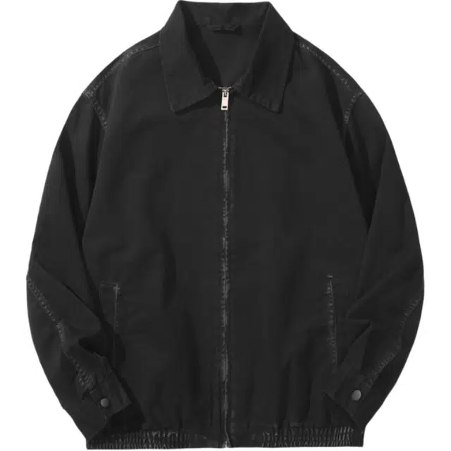 希越 美式潮牌复古重磅水洗纯棉翻领上衣春秋季宽松休闲撞色设计冲锋衣外套夹克 男款