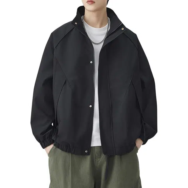 金盾 户外纯色立领宽松夹克外套 男款