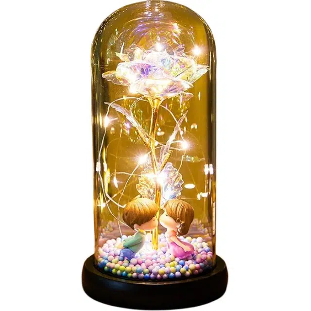 喜顽童 永生花玫瑰花带灯浪漫花束 其他静态模型