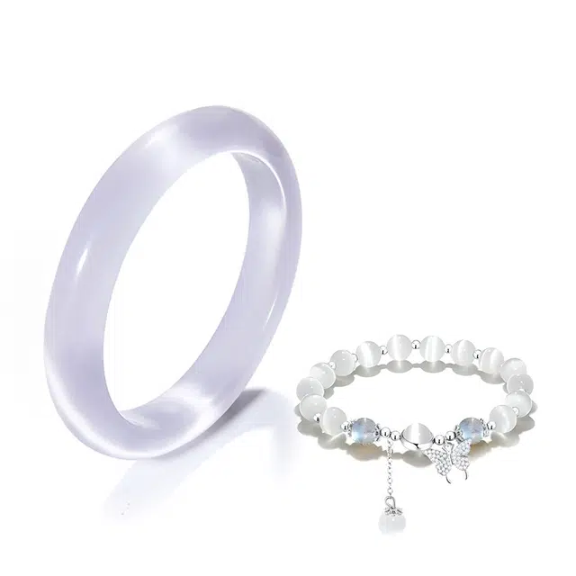 【精选高品质】芋泥波波满天星贵妃镯套装叠戴新中式国潮古风气质美人镯一步一响高级清冷感 岁月静好 #好运 玻璃猫眼 手镯 男女同款情侣款