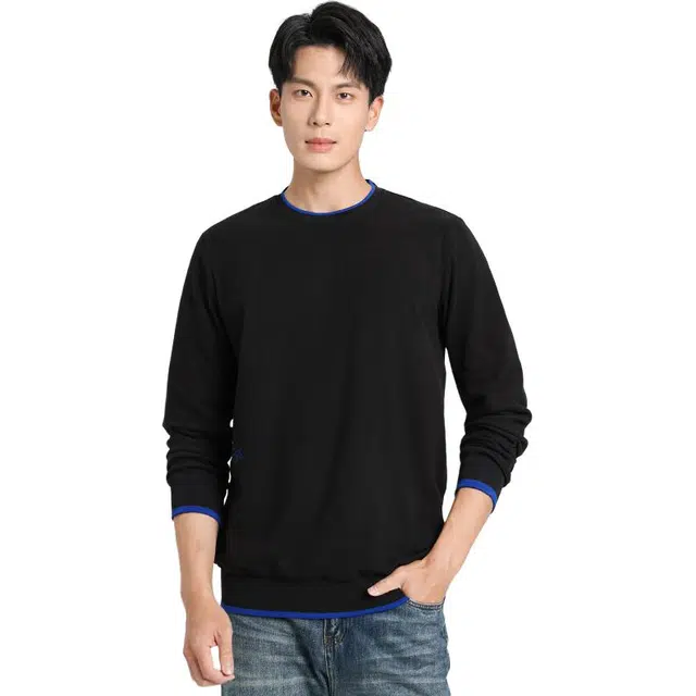 左岸 港式慵懒风时尚潮流个性高级感休闲百搭纯色圆领设计感日常户外通勤活动舒适轻便亲肤柔软长袖潮牌卫衣 男款