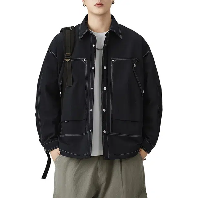 金盾 潮流长袖翻领夹克外套 男款