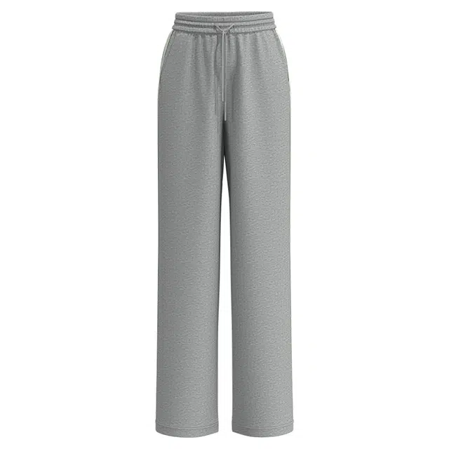 URBAN REVIVO Colorblock Casual Pants Light Grey