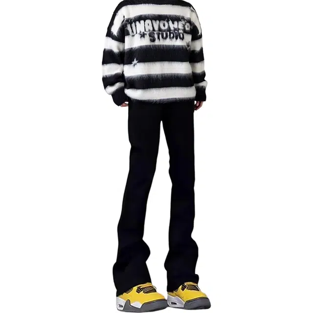 华夏儿女 微喇弯刀与直筒版型兼具的废土风高街舒适牛仔裤 男女同款