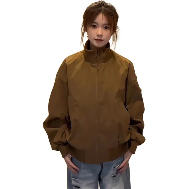 单爵 美式复古立领外套短款男秋季飞行员上衣夹克 男女同款