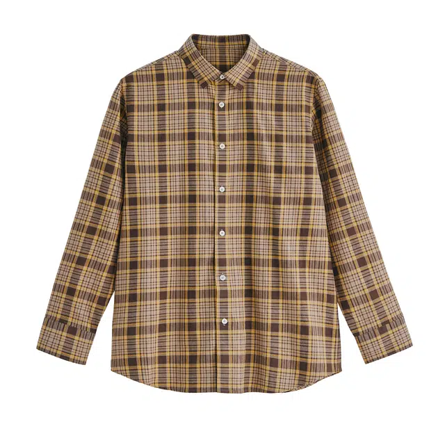 丹宁哲学 长绒棉磨毛面料秋冬季格子长袖轻奢风衬衫 男款