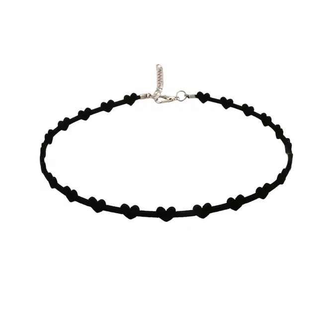 【黑桃心choker显白显瘦】 攸委 高级感暗系可爱甜酷少女爱心项圈百搭时尚小众设计 丝绒布 不褪色创意成人女 搭配卫衣项链同款 女款