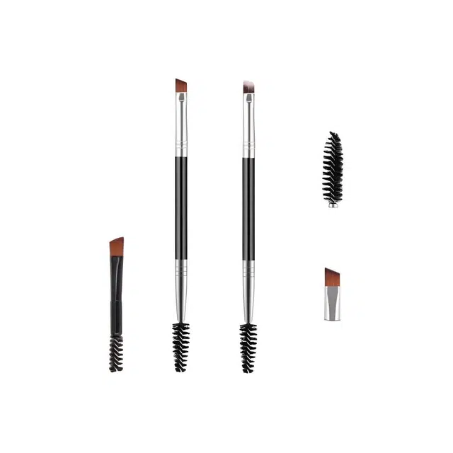 格安诺  双头睫毛刷眉刷美妆工具扫眉睫毛卷黑色斜角眉粉刷 修容细节柔软