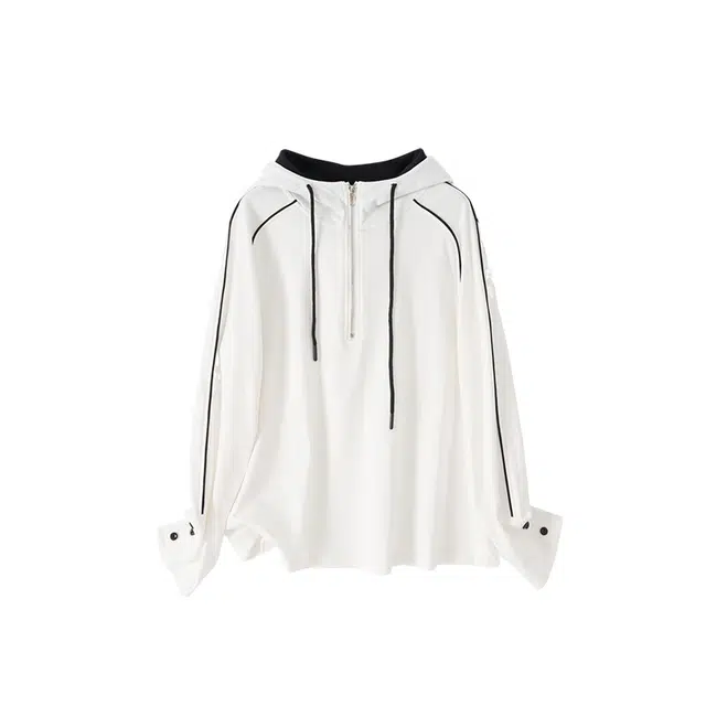 云妃秀 大码女装卫衣时尚休闲宽松显瘦微胖拉链连帽韩版百搭秋季 女款