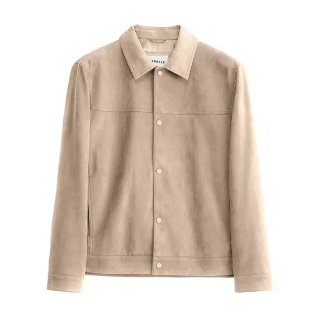 丹宁哲学 厚实弹力麂皮绒纯色常规标准英伦风夹克外套 男款