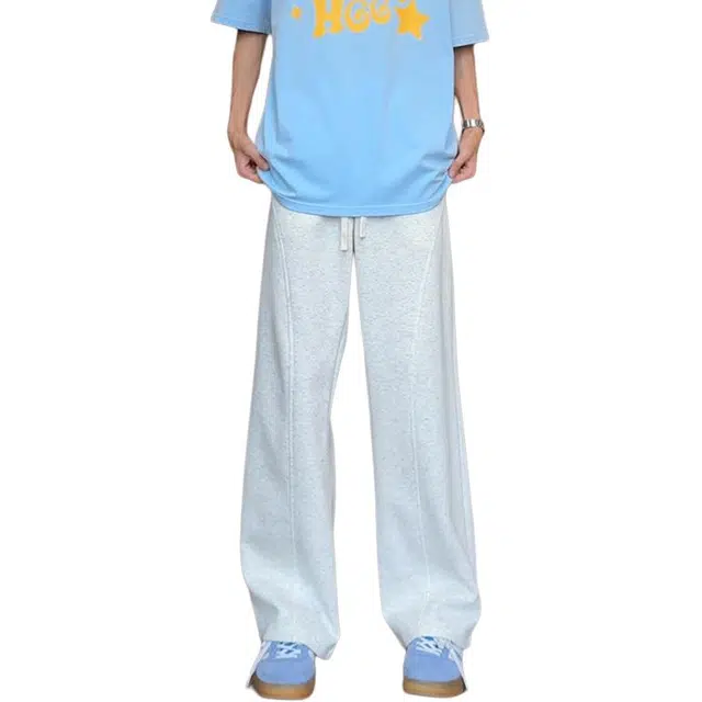 单爵 美式运动弯刀卫裤男秋季微喇裤子直筒休闲裤 男女同款