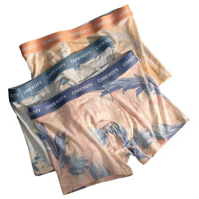 潞优野 高级感森系莫代尔秋冬美拉德柔软亲肤舒适中腰秋季平角内裤 男款