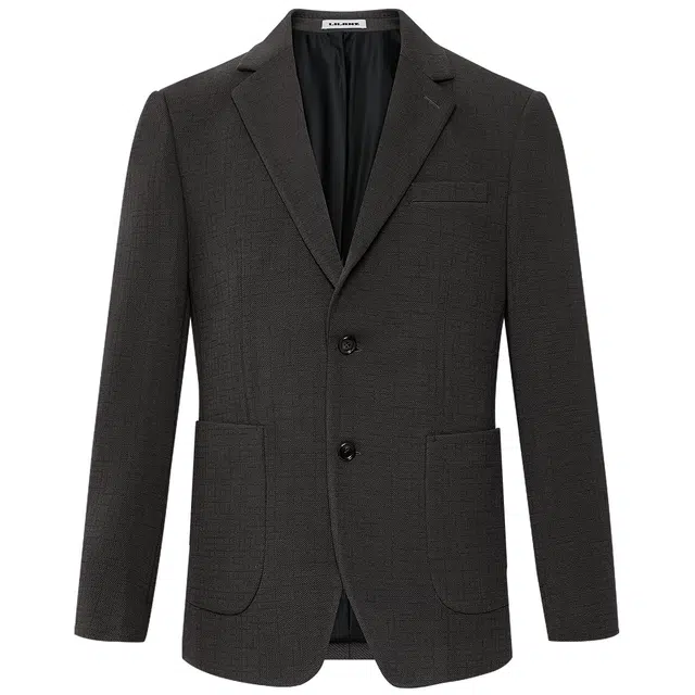 利郎 简约百搭肌理格纹秋季时尚修身西装 男款