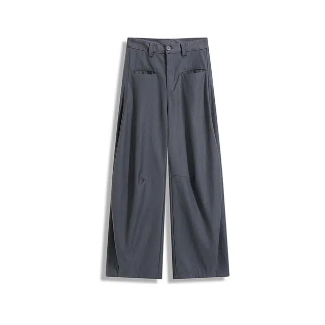 欧路得 美式高级感弯刀西裤男小众简约设计感休闲裤垂感显瘦慵懒风阔腿裤卫衣 男款