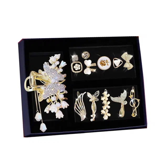 缔晶 森系甜美时尚百搭发饰合集套装 小清新少女心配饰礼盒 合金 发夹 女款