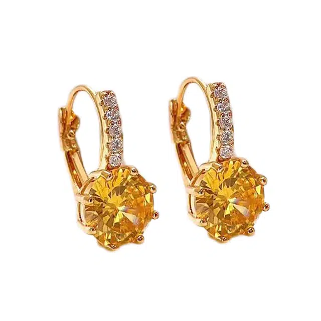 澜耀 甜美金色设计 优雅日韩小众轻奢高级感耳饰 合金 耳环 女款