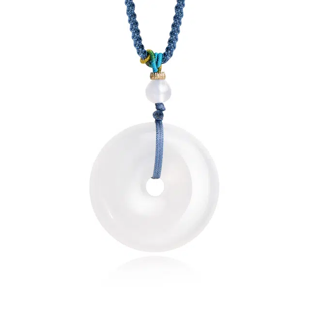 金至福 平安扣 福禄吉祥喜乐 新中式国风招财好运纳福长命轻奢天然 玉髓 项链 男女同款情侣款