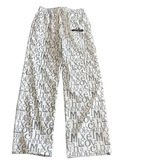 明尼凯 美式复古潮牌小众巴黎风手绘字母满印提花设计高级感宽松潮流时尚个性百搭痞帅直筒垂感显瘦显高休闲裤 男女同款
