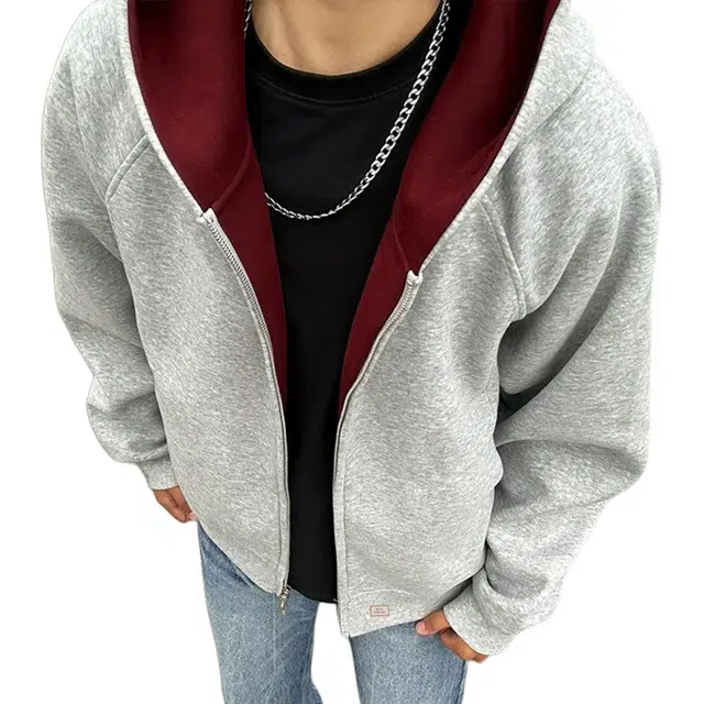 北欧攻略 美式高级感空气层连帽基础好搭配开秋季小众设计内情侣短款外套卫衣 男女同款