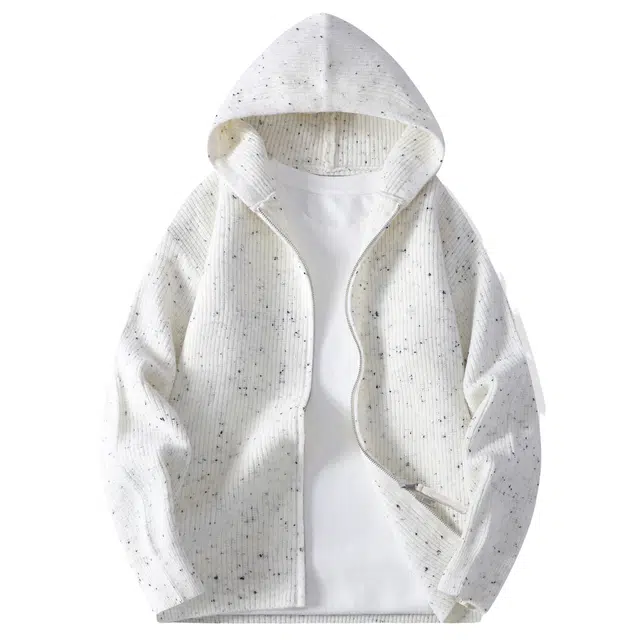 北欧攻略 美式重磅潮流连帽开衫外套休闲情侣装满天星双拉链设计高级感宽松慵懒风加厚保暖针织衫 男女同款