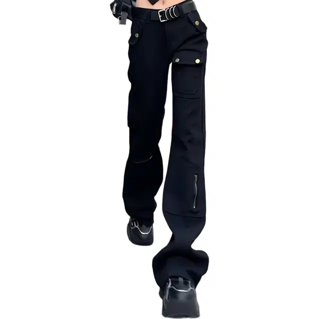 徐百货 美式潮牌百搭复古多口袋工装裤春秋款小矮个子潮流垂感高腰拖地阔腿裤休闲裤 男女同款